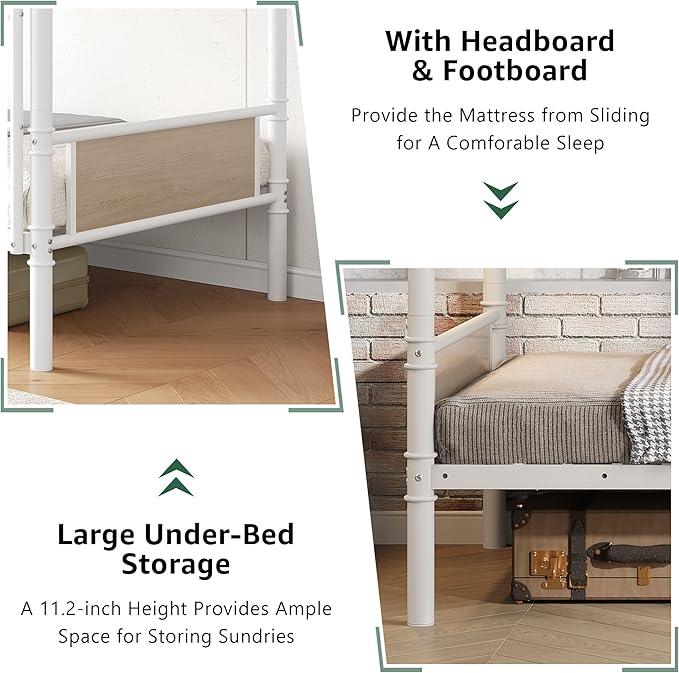 Metal Bunk Bed Twin Over Twin, Industrial Bunkbeds Heavy Duty Bed - Image 6