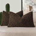 Foindtower Set of 2 Curly Teddy Wool Pillow Covers Decorative Boucle Textured by Foindtower