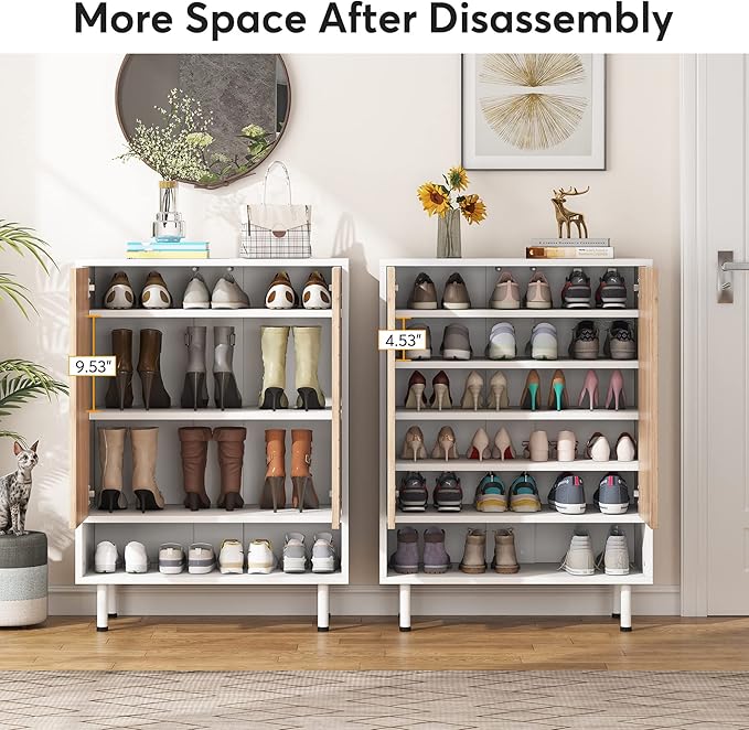 Tribesigns Shoe Cabinet, 18 Pair Rack Organizer Cabinet - Image 7