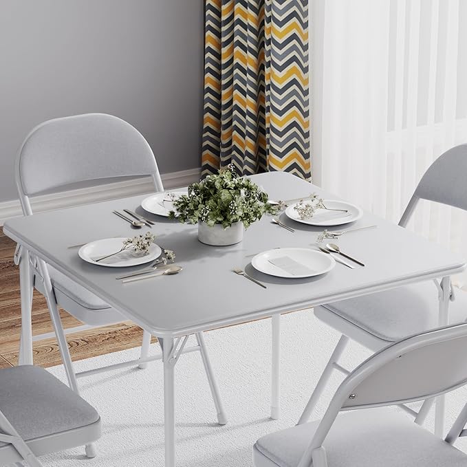 VECELO Portable Folding Card Table Square and Chair Set - Image 4