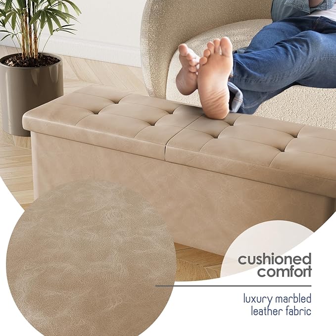STORAGEBUD Storage Ottoman Bench - Image 7