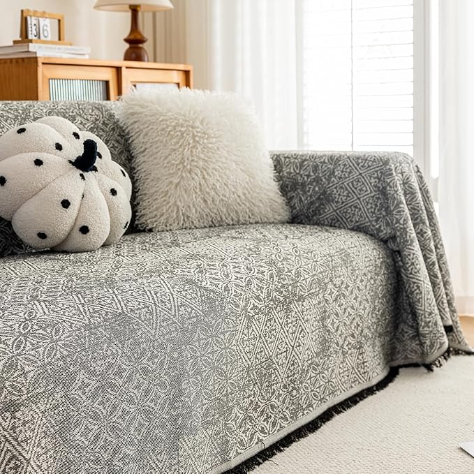 STACYPIK Geometric Pattern Sofa Cover Blanket, Couch Covers - Image 9