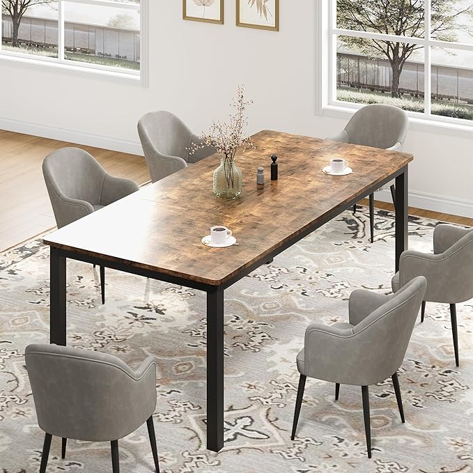 GarveeHome 70.8in Industrial Dining Table - Image 3