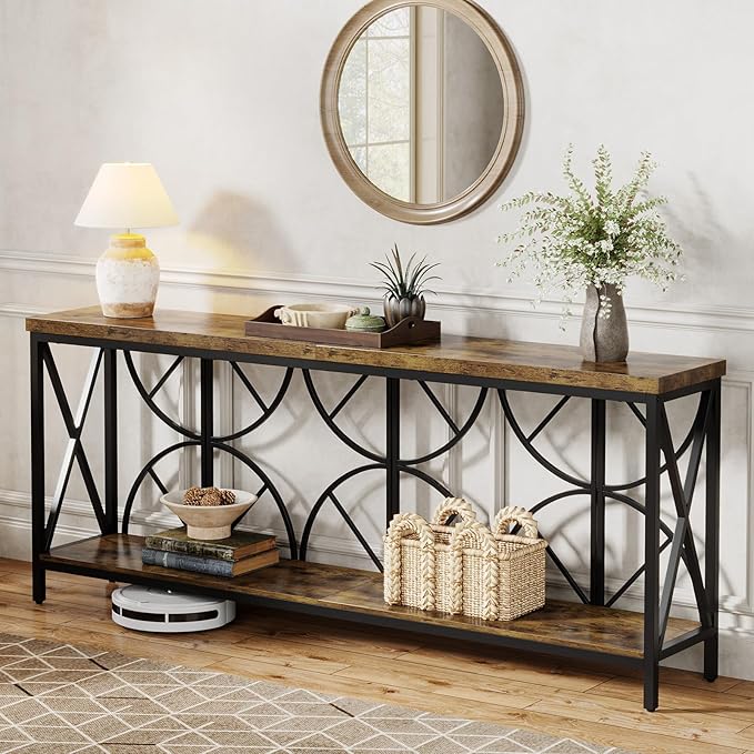 70.9-Inch Extra Long Sofa Table, Narrow Console Table Behind Couch - Image 6