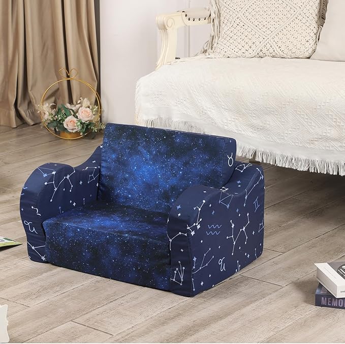 Constellation Kids Sofa, 2-in-1 Kids Couch Fold Out, Convertible Sofa to Bed - Image 6