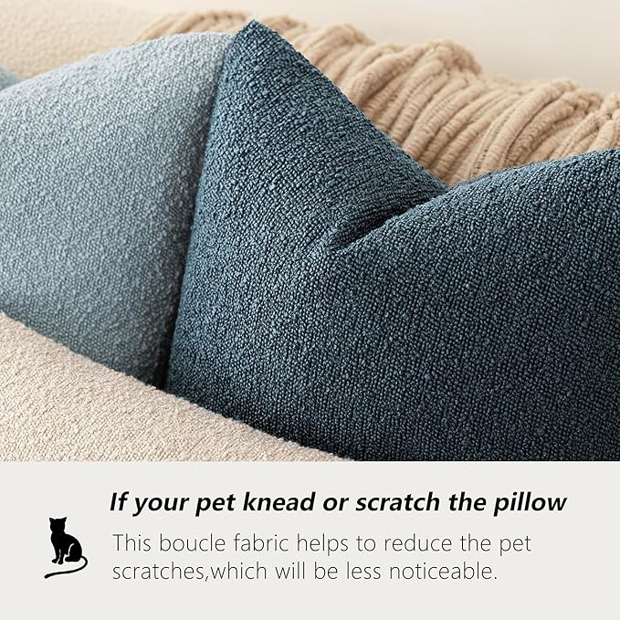 Foindtower Set of 2, Decorative Textured Boucle Throw Pillow Covers Accent - Image 4