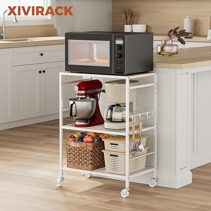 3-Tier Kitchen Cart with Adjustable Shelves - Image 2