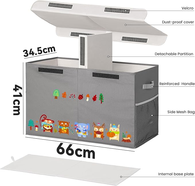 80L Large Toy Storage Box with Lid, Large Toy Box Chest - Image 3