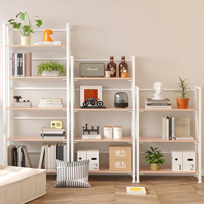 BHG Vintage Multifunctional Folding Bookshelf, No-Assembly Plant Stand Storage - Image 5