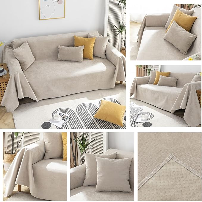 STACYPIK 100% Waterproof Beige Sofa Cover - Image 5