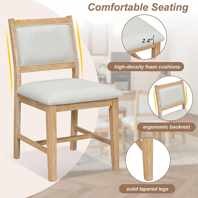 Merax 7 Pieces Retro Dining Set - Image 5