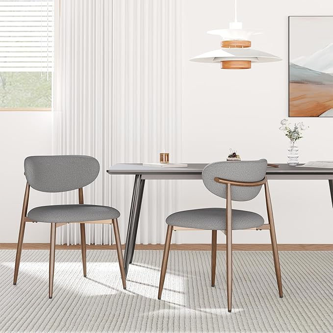 Dining Chairs Set of 2, Ergonomic Fabric Upholstered Seating by Unknown