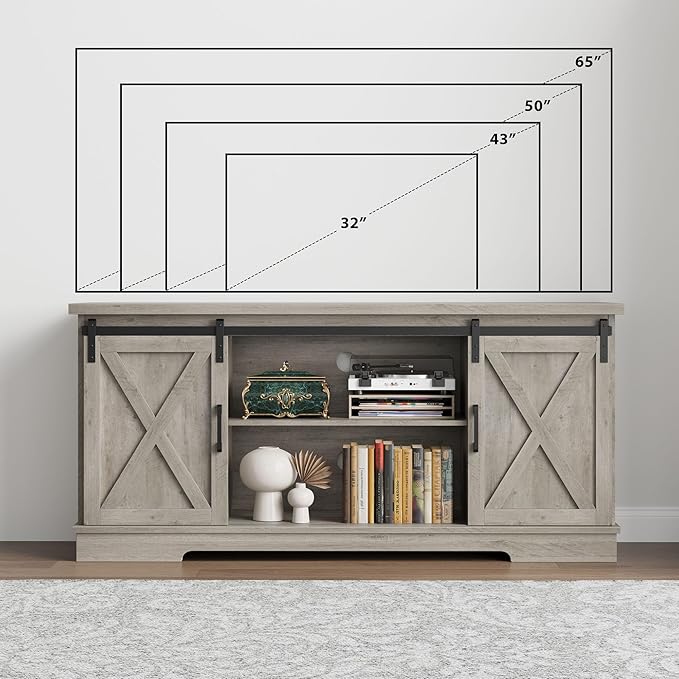 GarveeHome Farmhouse Tv Stand for 65 Inches TVs, Entertainment Center - Image 8