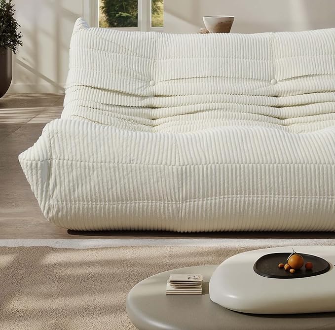 Fireside Three-Seater Mid-Century Armless Sofa — Floor Lounger in Soft Premium - Image 5