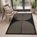 Lahome Modern Rainbow Easy Jute Outdoor Patio Rug, 3x5 Black Washable Rugs by Lahome
