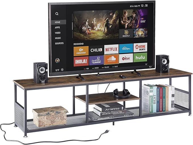 VECELO TV Stand with Power Outlets by VECELO