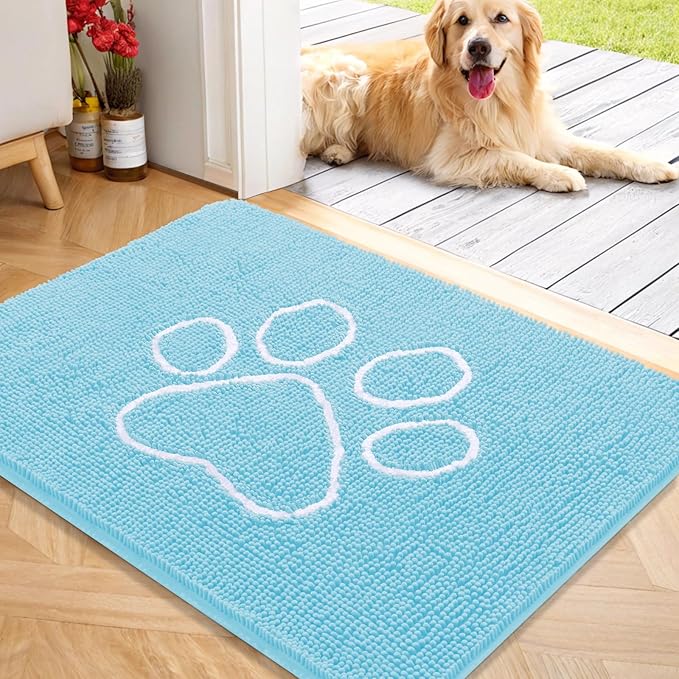 OLANLY Door Mat for Muddy Dog Paws 40x32, Ultra Absorbent Chenille Mud Doormat by OLANLY