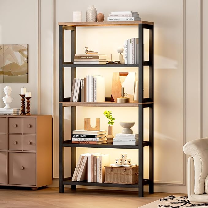 Vlsrka 5 Tier Wooden Bookshelf - Image 6
