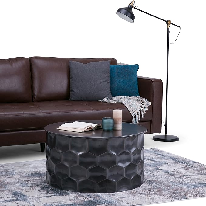 SIMPLIHOME Whitney Industrial 31 inch Wide Metal Storage Coffee Table in - Image 2