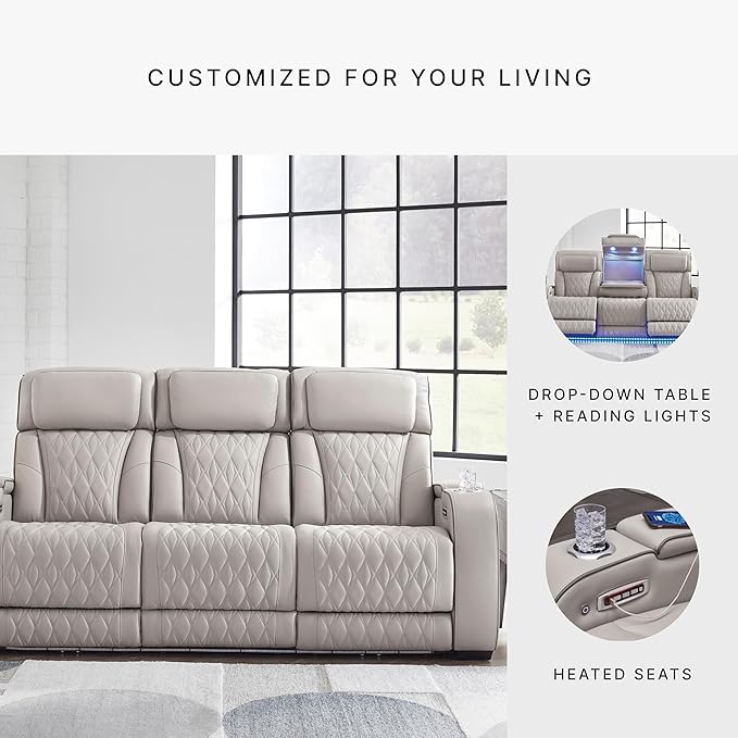 Signature Design by Ashley Boyington Contemporary Leather Match Power Reclining - Image 8