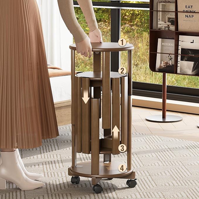 Stackable Stools Set of 4, 4‑in‑1 Bamboo Nesting Stools & End Tables - Image 2