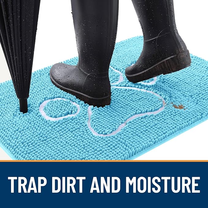 OLANLY Door Mat for Muddy Dog Paws 30x20, Ultra Absorbent Chenille Mud Doormat - Image 2