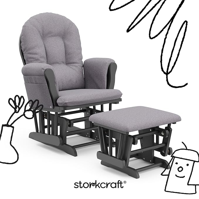 Storkcraft Premium Hoop Glider & Ottoman — GREENGUARD Gold Certified Nursery - Image 4