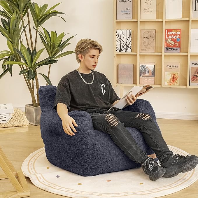 Bean Bag Chair with Filler, Bean Bag Sofa with Tufted Soft Stuffed Filling - Image 4