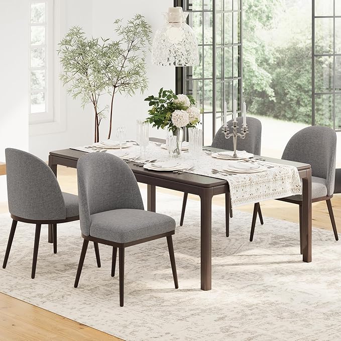 COLAMY Upholstered Dining Chairs Set of 4, Large Dining Room Kitchen Chairs by COLAMYINC