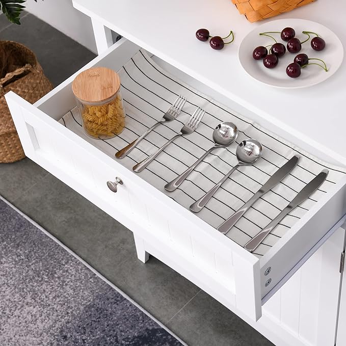 HOMCOM Elegant Buffet with Hutch, Kitchen Pantry Storage Cabinet with Framed - Image 8