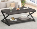 HSH Gray Coffee Table for Living Room, Minimalist Rectangle Center Table by HOMESWEETHOME