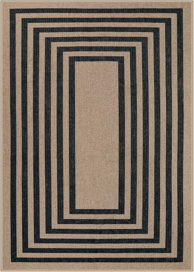 Lahome Modern Geometric Easy Jute Dining Room Rug, 5x7 Modern Rugs - Image 8