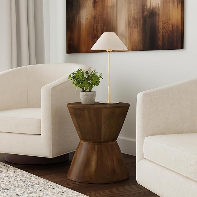 Walnut Mango Wood End/Side Round Table - Image 2
