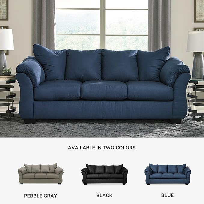 Signature Design by Ashley Darcy Casual Plush Sofa, Dark Blue - Image 7