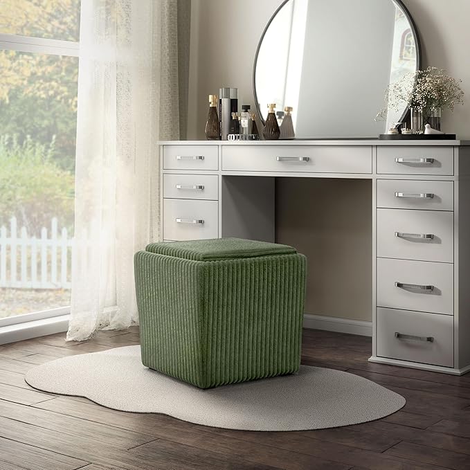 Furniture of America Lennox Modern Chenille 17-inch Square Storage Ottoman - Image 7