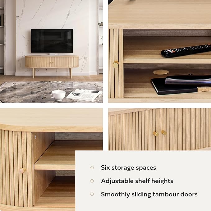 WERMO 55'' TV Stand with Storage and Shelves - Image 3