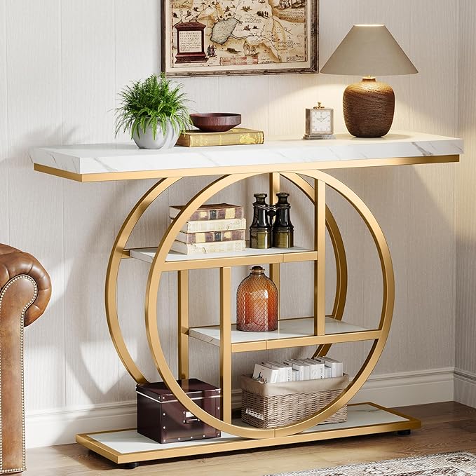 Tribesigns 41.3" Console Table, Industrial 4-Tier Sofa Entryway Table by Tribesigns
