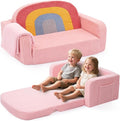 Extra Wide Kids Couch, 2-in-1 Soft Toddler Couch by Unknown