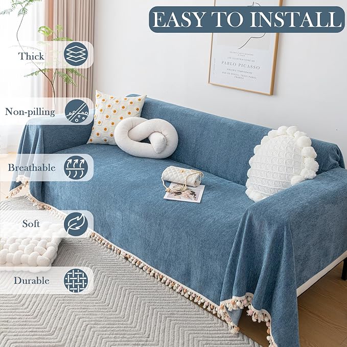 HANDONTIME Couch Slipcover Dog Sofa Covers Boho Couch Cover - Image 3