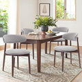 COLAMY Wooden Dining Chairs Set of 4, Modern Fabric Upholstered Kitchen Chairs by COLAMYINC