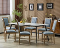 Merax Upholstered Solid Wood Dining Chairs Set of 6, French Country Style by Merax