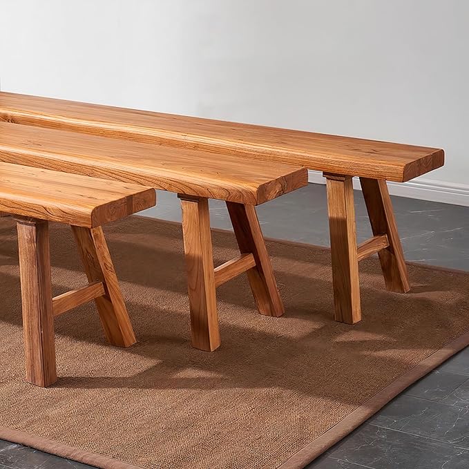 Farmhouse Wood Bench Indoor - Image 5