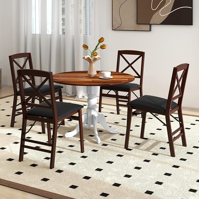 COSTWAY Round Dining Table for 4, 39 inch Kitchen Table - Image 7