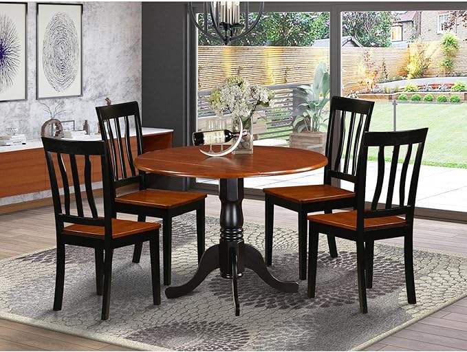 East West Furniture DLAN5-BCH-W 5 Piece Dinette Set - Image 6