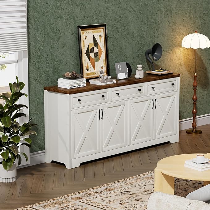 66'' Farmhouse Sideboard Buffet Cabinet - Image 7