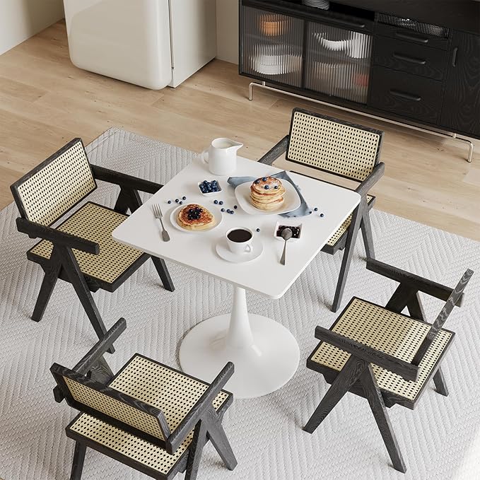 White Square Tulip Table for 2 Person, 24 Inch Small Dining Table - Image 4