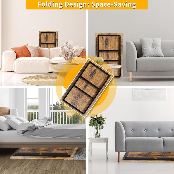 Folding Coffee Table, Portable Wood Low Table - Image 6