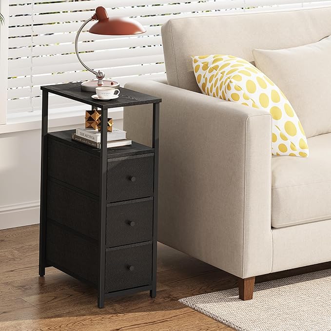 TUTOTAK Narrow Night Stand, Slim End Table, Tall Side Table - Image 4