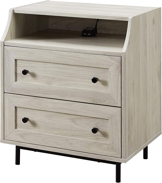 Walker Edison Florence 22 Inch 2 Drawer Open Top Side Table - Image 7