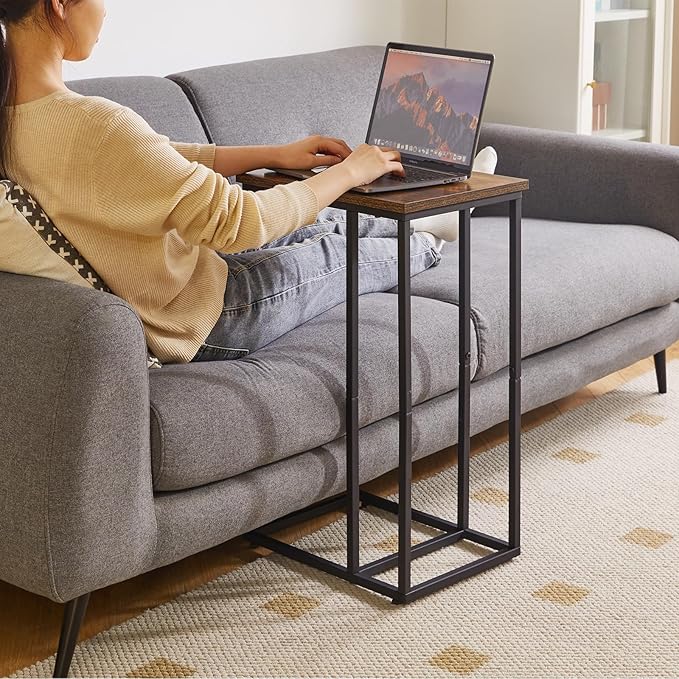 Side Table Small End Table C Shaped, Slide Under Laptop Desk - Image 2